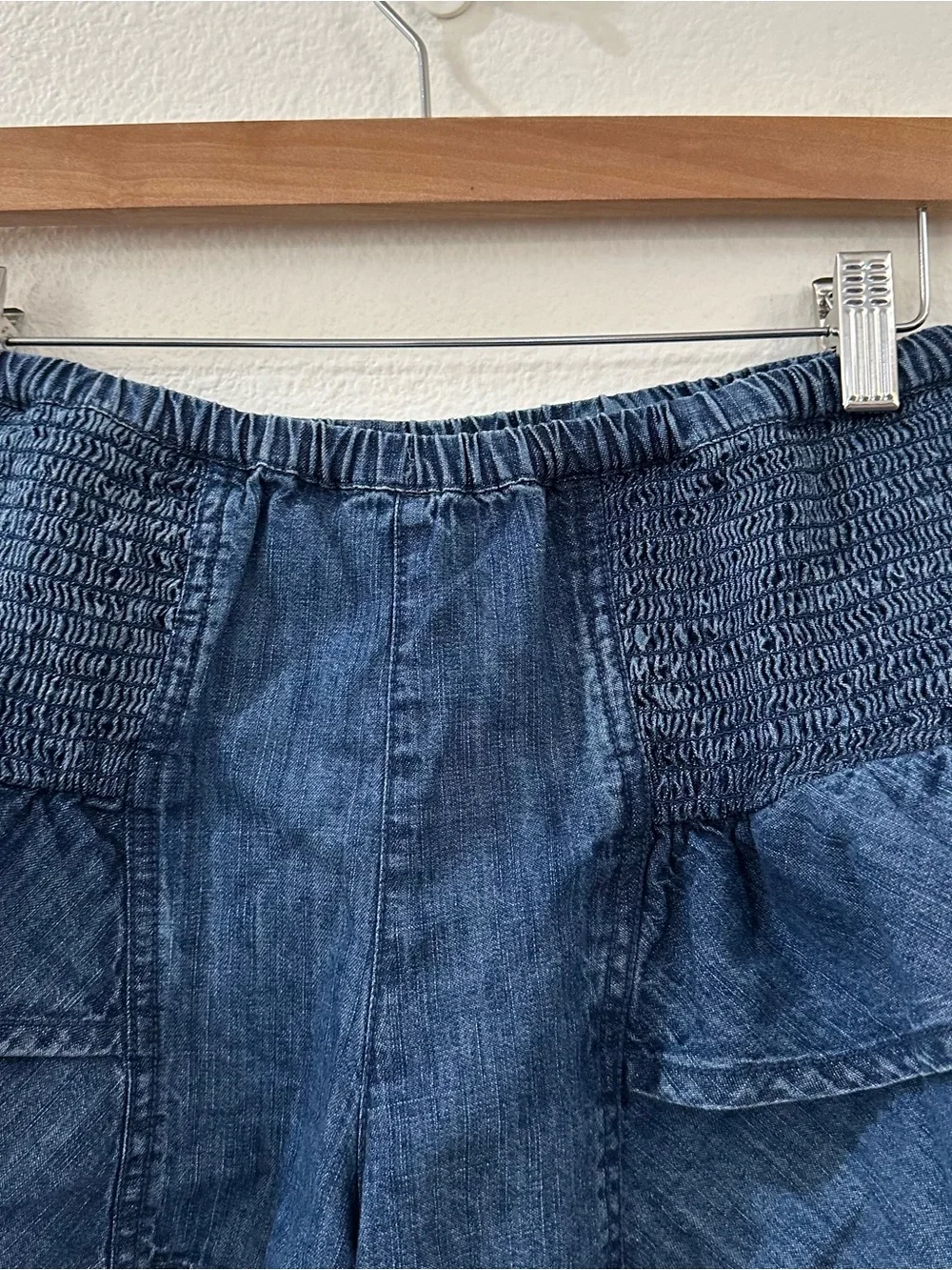 Free People We The Free Alani Pull-On Chambray Shorts Size XS